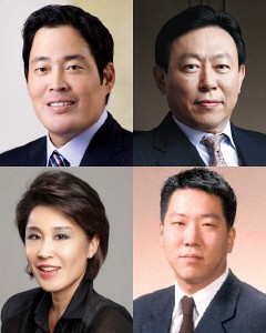 ▲왼쪽위부터시계방향으로정용진신세계그룹부회장,신동빈롯데그룹회장,정지선현대백화점그룹회장,정유경신세계부사장.
