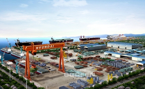 ▲현대중공업군산조선소가지난2008년기공식을갖고조선강국대한민국의서해안시대를열었다.