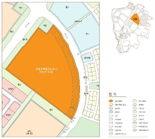 ▲LH용인서천5블록토지이용계획도[사진제공=LH한국토지주택공사]