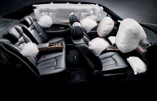 ▲체어맨의10개에어백.쌍용자동차=제공
