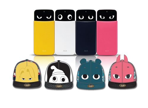 ▲'아카'스마트폰과'아카'스냅백모자./사진=LG전자제공