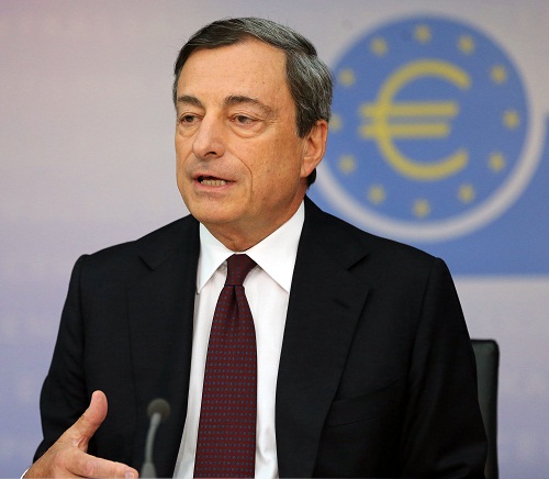 ▲유럽중앙은행(ECB)의양적완화발표가초읽기단계에돌입하면서유럽을포함한세계경제의회복에대한기대감이고조되고있다.유럽중앙은행(ECB)드라기총재의모습./사진=뉴시스제휴
