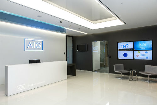 ▲여의도국제금융센터빌딩AIG손보사무실입구전경/사진=AIG손보