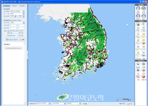 ▲Figure32.지반정보관리에대한예시화면(인트라맵과유맵을활용)