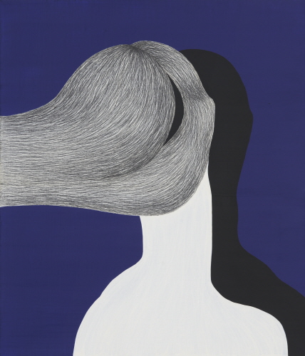 양정화 Untitled Face, 53×45.5cm, acrylic, pencil on canvas, 2015
