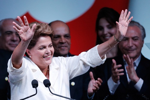 브라질 호세프 대통령 연설 장면. 