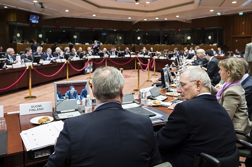 EU 재무장관 회의 모습  