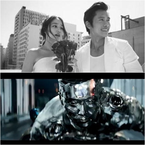 이병헌 이민정 (사진=에스엠티엔터테인먼트, 영화터미네이터5 스틸컷