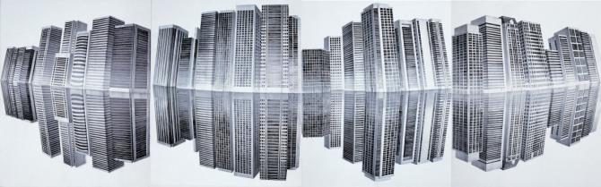 이여운, ILLUSION03, 520x162cm, 한지에 채색, 2005