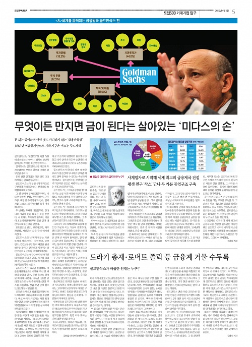 골드만 삭스 신문 기사. 작성자 김대호 박사. 