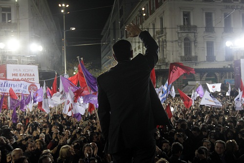 그리스 선거유세 장면. 