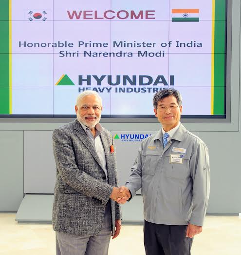 지난 19일 모디 총리와 사업 협력을 논의한 최길선 현대중공업 총괄회장