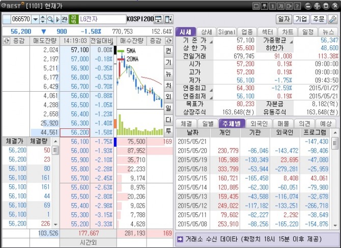 LG전자 주체별 매매현황