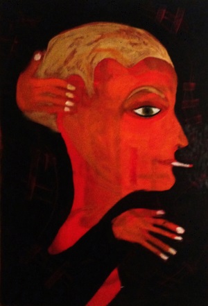 “Night Train Encounter”  Acrylic on Canvas