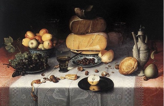 플로리스 반 데익, 치즈가 있는 정물, 1615