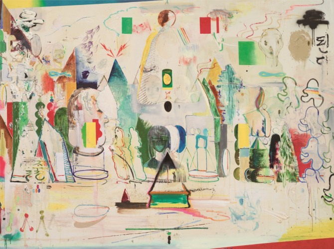 백현진_꼬리에꼬리에꼬리에꼬리에꼬리를 Drone_oil and mixed media on canvas_172X230cm_2010_2014-2015