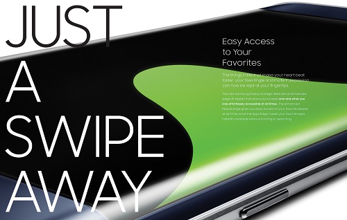 엣지 디스플레이가 측면에 위치한 삼성 갤럭시S6 엣지+