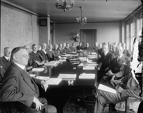 미국 연준의 회의 모습.  