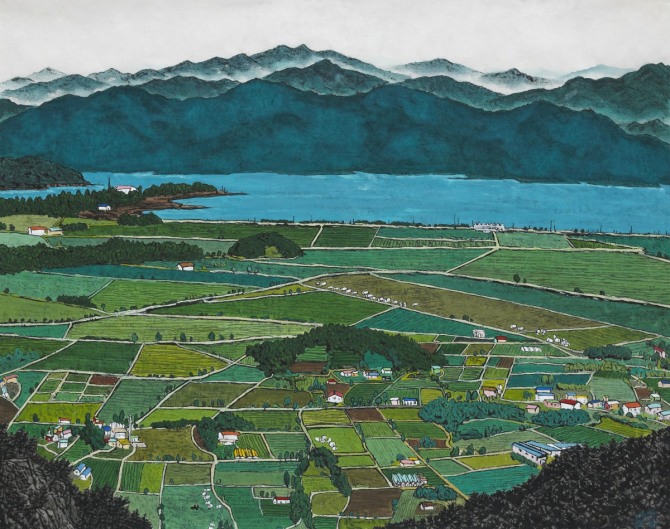 이현열 작 '강진만', 65×75cm, 한지에 수묵채색, 2013