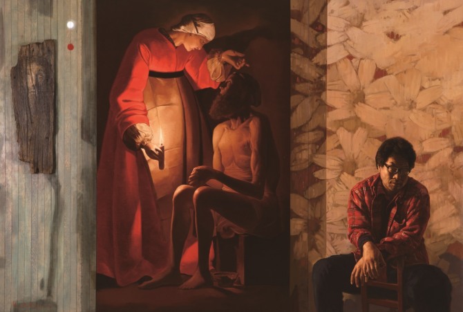 김복동 작 Salvation 2014-6, oil on canvas & wood, 290.9x193.7cm