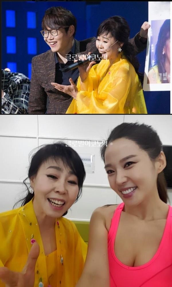 '백세인생' 가수 이애란과 '머슬녀' 레이양이 27일 방송되는  KBS2 개그콘서트 호불호 코너에 2015 마지막 게스트로 출연한다./사진=SNS캡처