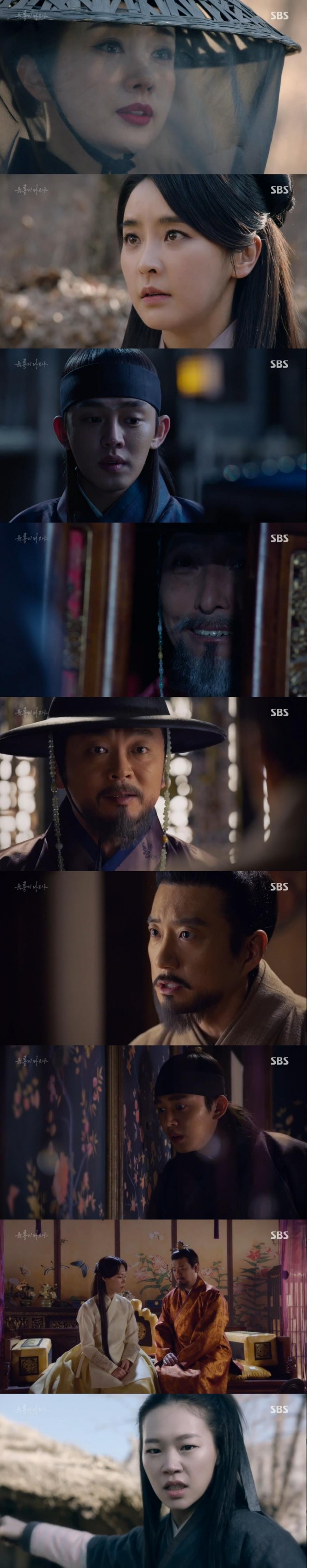 12일 밤 방송된 SBS 월화 드라마 '육룡이 나르샤'에서 새로 건국되는 나라에 대한 이상을 놓고 이방원(유아인)은 스승 정도전(김명민)과 정몽주(김의성)와 다른 견해를 가져 분노하는 장면이 그려졌다./사진=SBS 방송 캡처