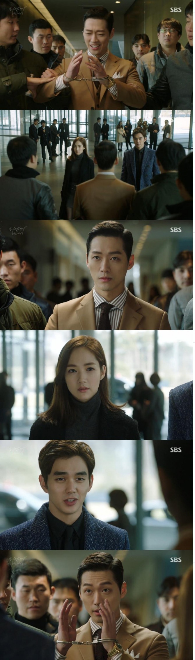 3일 방송된 SBS 수목극 '리멤버'에서 마약파티와 성폭행 혐의로 체포된 남규만(남궁민)이 경찰 앞에서 잘난척 하다가 서진우(유승호)와 이인아(박민영)가 나타나자 긴장하는 모습을 보이다가 다시금 호기를 부리는 모습을 보였다./사진=MBC 방송 캡처