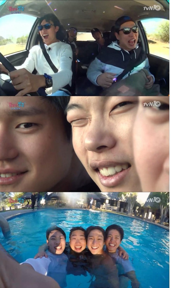 쌍문동 '응답 4형제'인  류준열, 안재홍, 고경표, 박보검이 tvN '꽃보다 청춘' 아프리카 편에 출연한 예고 영상이 12일 밤에 공개됐다./사진=tvN 방송 캡처