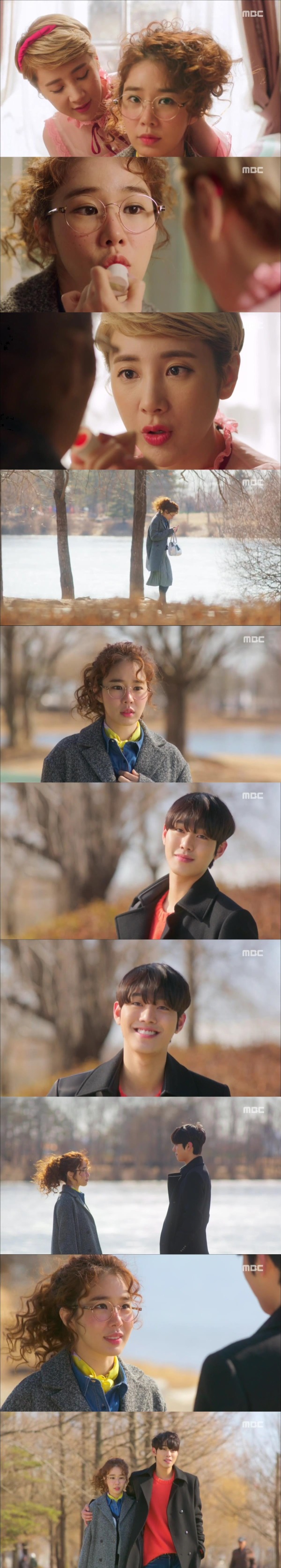 MBC '한번 더 해피엔딩' 10회에서는 고동미(유인나 분)과 연하남 안정우(안효섭 분)와의 데이트 장면이 그려졌다./사진=MBC 방송캡처