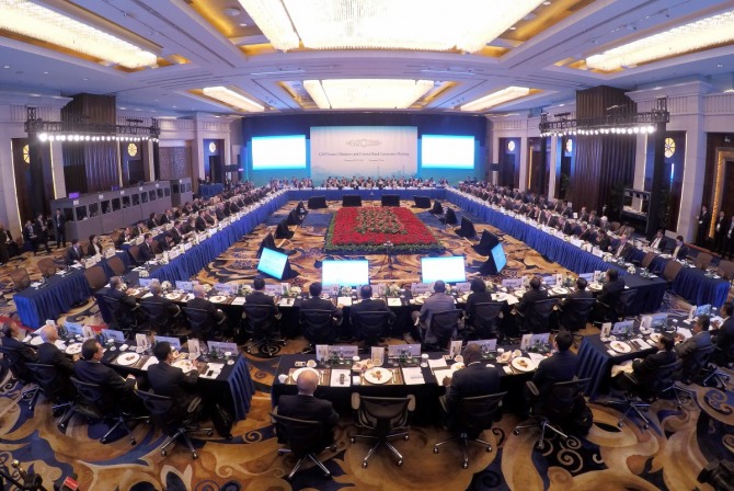 26일 중국 상하이에서 주요 20개국(G20) 재무장관 및 중앙은행 총재 회의가 개회되고 있다./사진=뉴시스