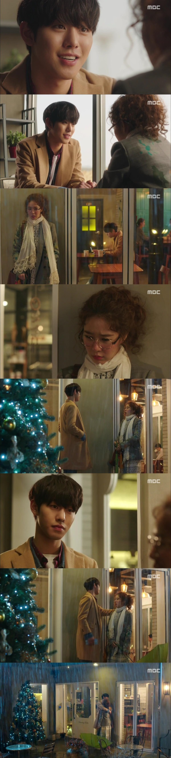 MBC '한번 더 해피엔딩' 15회에서는 고동미(유인나 분)가 연하남 안정우(안효섭 분)에게 이별의 편지를 전하기 위해 하는 모습이 그려졌다./사진=MBC 방송캡처