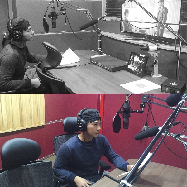 지승현이 '태양의 후예' 중국 버전을 위해 자신의 대사를 영어로 더빙하는 장면/사진=인스타그램 캡처