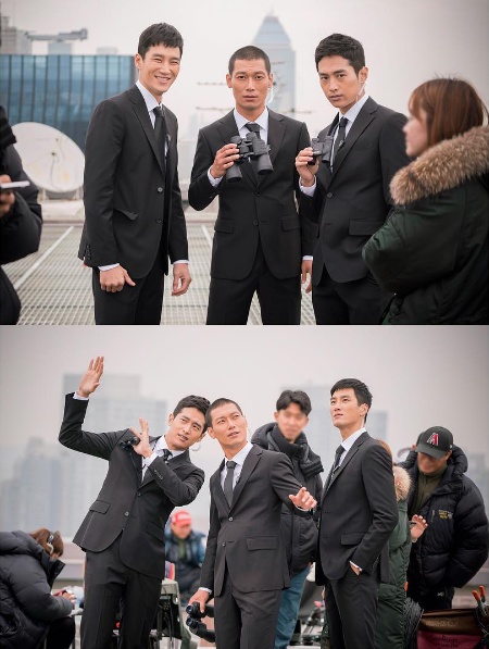 14일 종영한 '태양의 후예' 공식 인스타그램에 게재된 알파팀 임중사(안보현, 왼쪽), 최중사(박훈, 가운데), 공하사(최웅, 오른쪽)/ 사진='태후' 공식 인스타그램 캡처