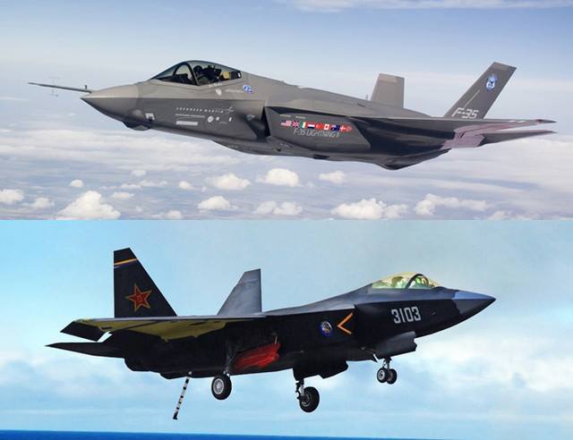 미국의 스텔스 전투기 F-35와 중국의 스텔스 전투기 J-31