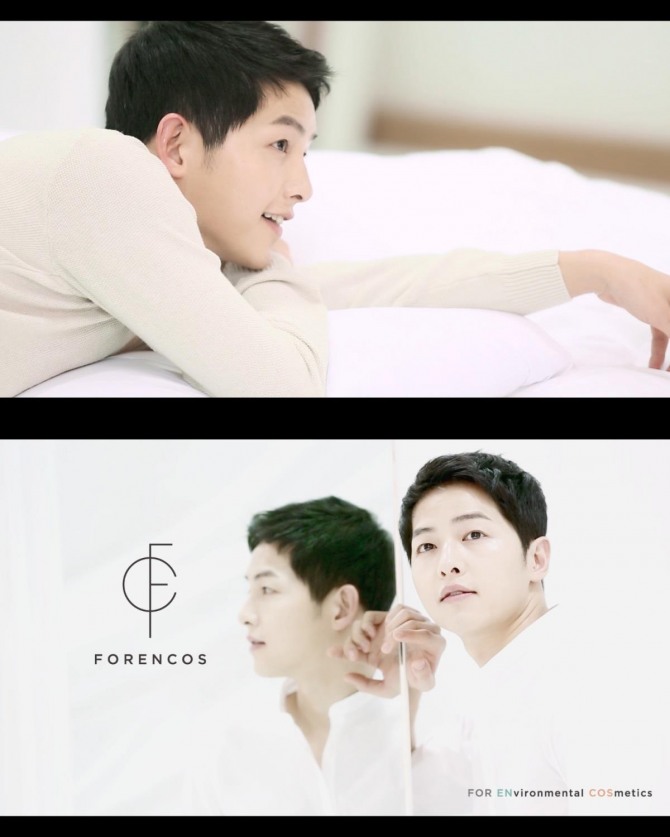 송중기가 모델로 활약한 화장품 브랜드 포렌코즈의 화보 메이킹 영상이 2일 공개됐다./사진= 포렌코즈 제공