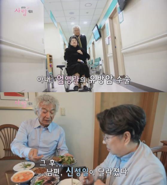 2일 밤 방송된 MBC '휴면다큐멘터리 사랑 2016'에서는 결혼 52년차 별거 40년인 신성일 엄앵란 부부가 출연, 그동안 못다한 사랑을 나누는 모습이 방송됐다./사진=MBC 방송 캡처