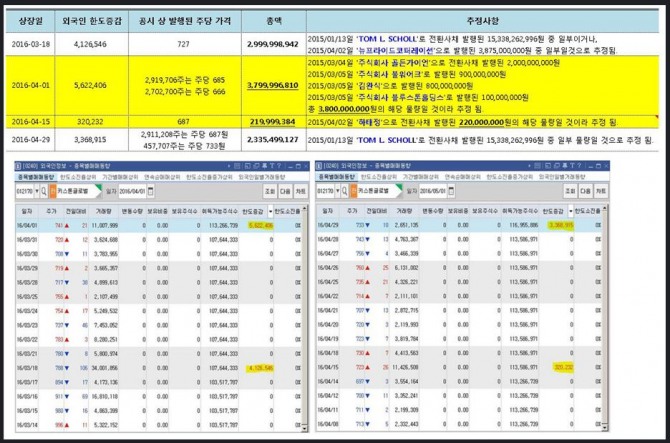 문 부사장이 내국인의 계좌에 넘겼다는 사채에서 전환된 주식의 동선. 다우경제연구소 강종훈 연구원 분석. /사진=미디어캠프 신원 제공 