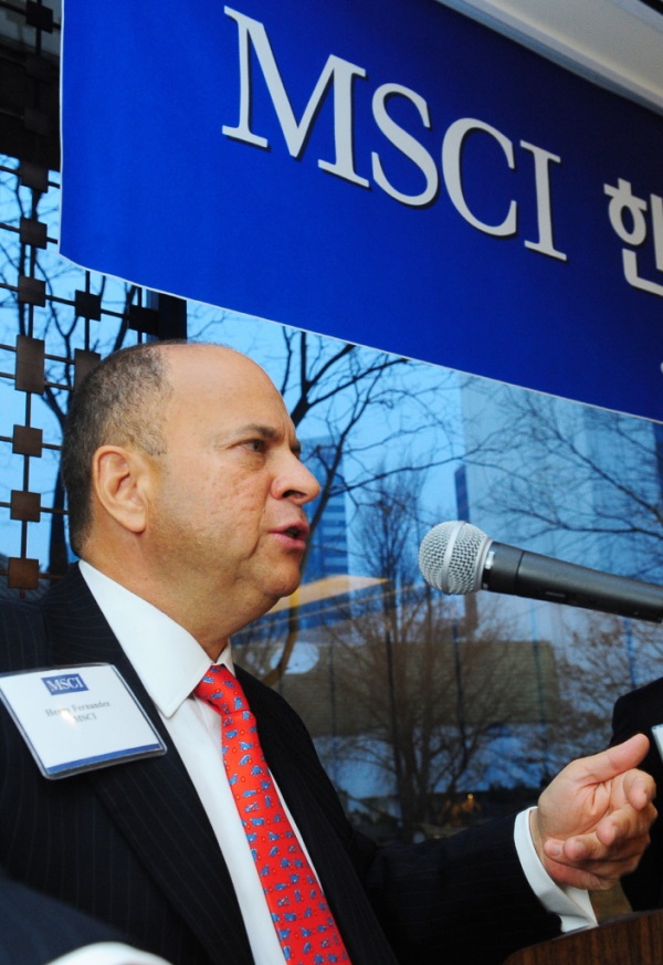 사진=뉴시스, 지난 2012년 한국법인설립을 위해 방문한  헨리 페르난데즈 MSCI 회장.