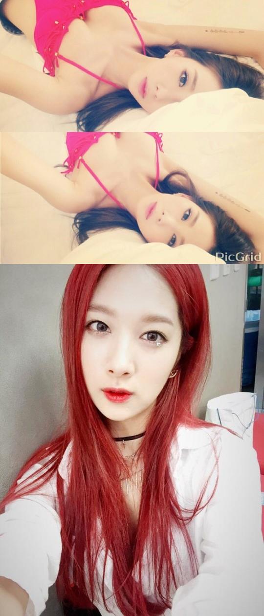 걸그룹 나인뮤지스가 화제를 모으고 있는 가운데 나인뮤지스의 멤버 이유애린과 민하의 과거 사진이 눈길을 모은다./사진=(상)이유애린 SNS (하)민하 나인뮤지스 SNS