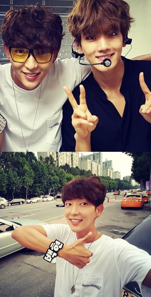 이준기(왼쪽)가 최근 자신의 인스타그램을 통해 엑소 백현과 다정한 인증샷을 공개했다. 두 사람은 오는 29일 첫 방송을 타는 SBS 새 월화드라마 '달의 연인 보보경심 려'에서 고려 왕건의 네번째 황자인 왕소(이준기 분)와 열번째 왕자 왕은(백현)으로 출연한다./사진=인스타그램 캡처 <br /><br />
 <br /><br />
