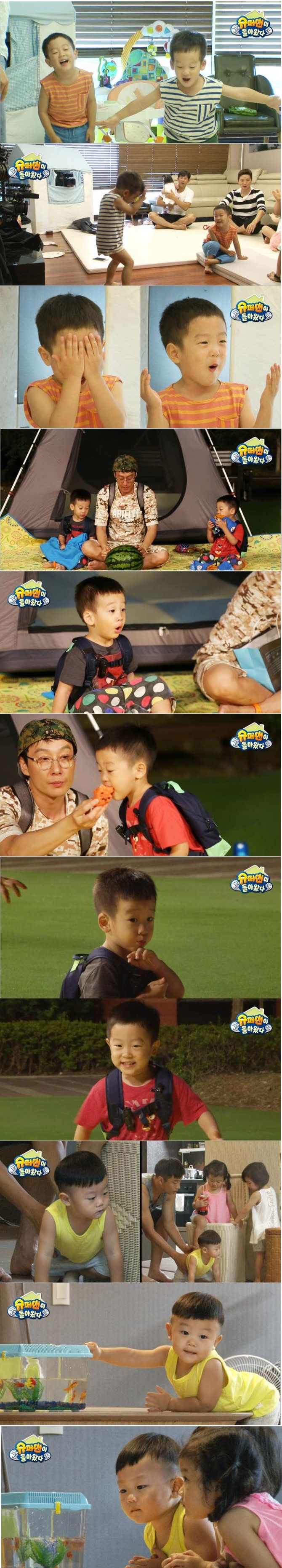  ‘슈퍼맨이 돌아왔다’ 출연진 1. 이휘재 - 이서언, 이서준 “쌍둥이네” 2. 이동국 - 이재시, 이재아, 이설아, 이수아, 이시안(대박이) “오남매네” 3. 기태영 - 김로희 “로희네” 4. 이범수 - 이소을, 이다을 “소다남매네” 5. 공동육아 - 오지호 & 딸 서흔, 양동근 & 딸 조이, 인교진 & 딸 하은 /사진=KBS