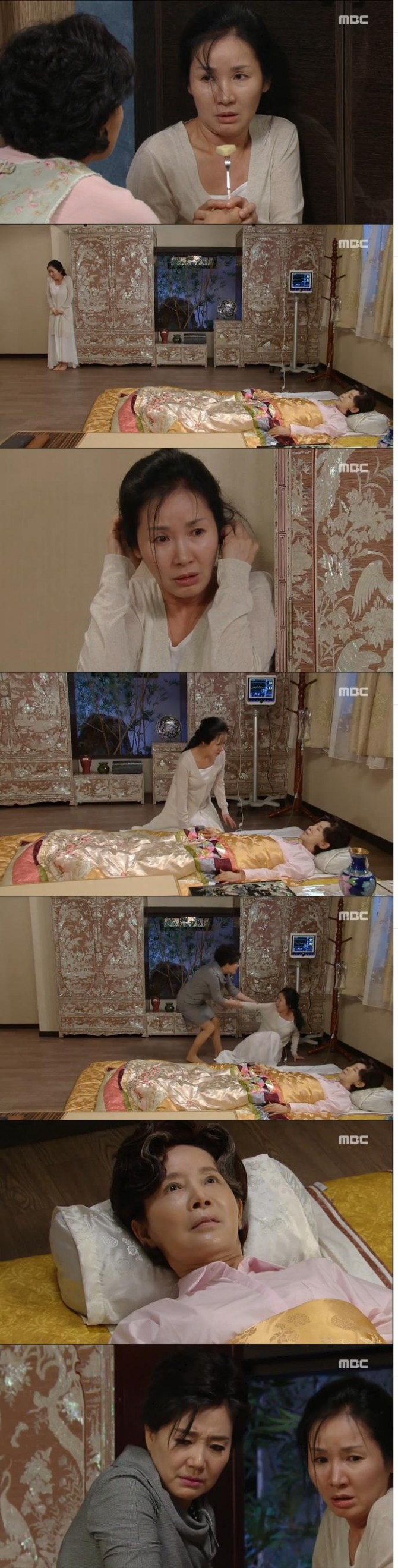 14일 아침 방송된 MBC 일일드라마 '좋은 사람'에서는 차옥심(이효ㅕ춘)이 친딸 김은애(김현주)의 목소리를 듣고 의식을 회복하는 장면이 그려졌다./사진=MBC 방송 캡처