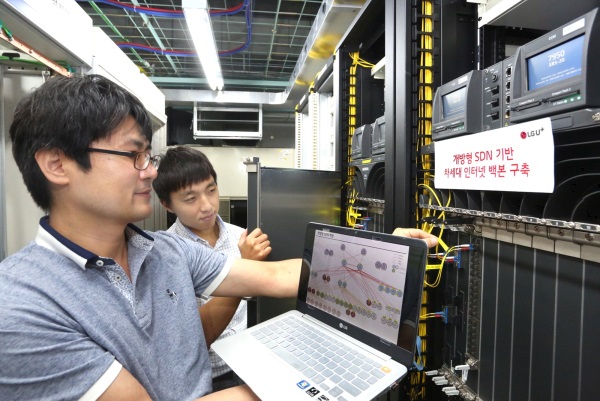 LG유플러스는 소프트웨어로 모든 네트워크 장비를 중앙에서 통합 제어 및 관리할 수 있는 개방형 SDN(소프트웨어 정의 네트워킹, Software defined Networking)을 구축했다. 사진=LG유플러스