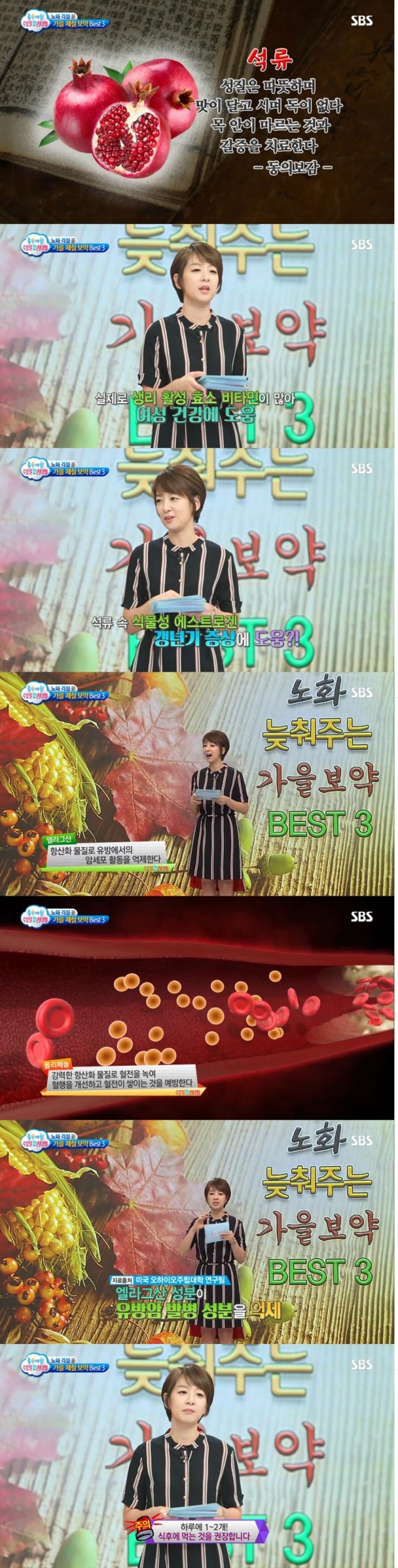 21일 오전 방송된 SBS '좋은 아침'에서는 유방암, 전립선암 등에 효과가 있는 석류의 효능이 소개됐다./사진=SBs 방송 캡처