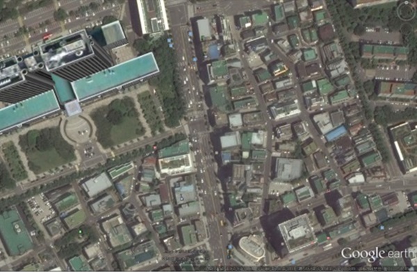 전세계 서비스인 구글닷컴을 통해 보여지는  서울지역의 뚜렷하고 정밀한 사진. 사진=구글어스 