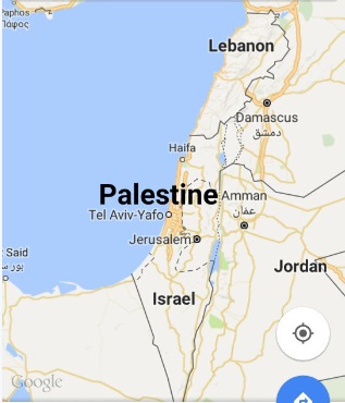 이스라엘과 팔레스타인이 같이 표기돼 있는 지도. 사진=구글  