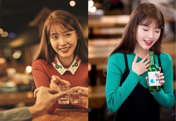 아이유 참이슬 포스터 비하인드컷/사진=하이트진로 제공