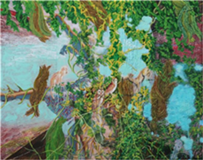 권여현 작 'Rhizome forest', 91*116.5cm, oil on canvas, 2016 