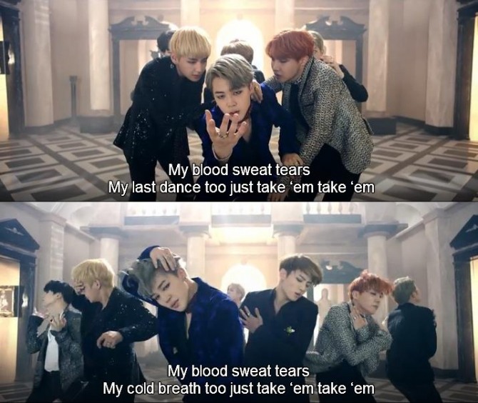 방탄소년단이 13일 Mnet '엠카운트다운'을 통해 정규 2집 타이틀곡 '피 땀 눈물' 첫 무대를 펼친다,/사진=MV캡처