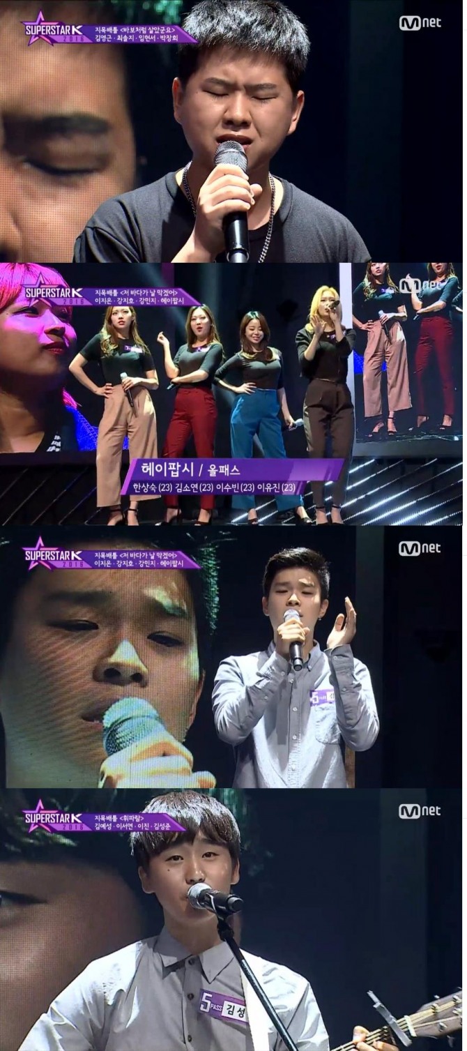 13일 밤 방송된 Mnet '슈퍼스타K 2016' 4회 2라운드 지목배틀에서 지리산 소울로 불리는 김영근이 심사위원들의 극찬을 받으며 가볍게 3라운드로 진출했다./사진= Mnet 방송 캡처